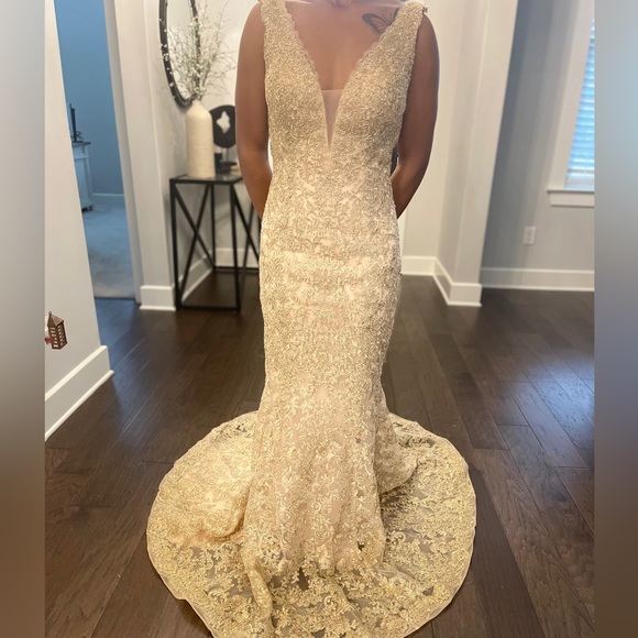 Gold Mermaid Prom Dress